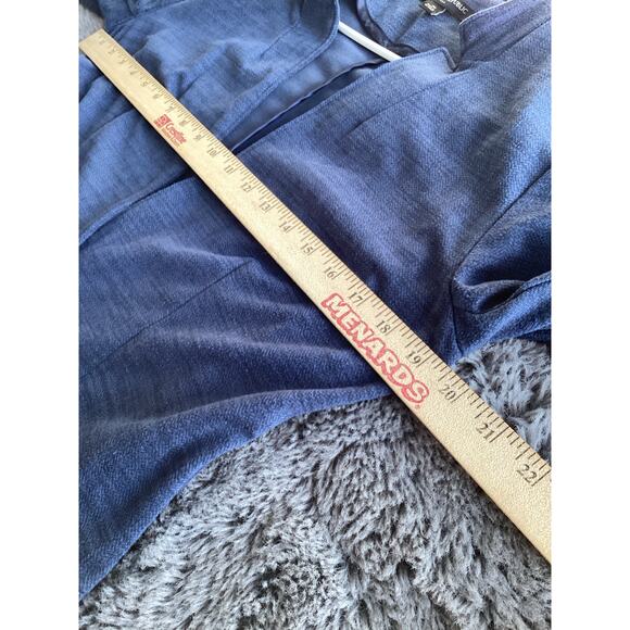 Banana Republic Women's Herringbone Button Front Blazer Jacket Blue Size Medium - Picture 9 of 9